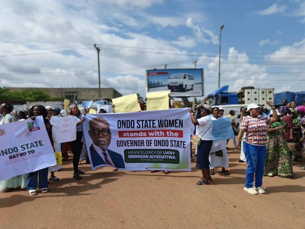 APC Women Block Gov’s Convoy, Reject Revised Primary Results in Ondo