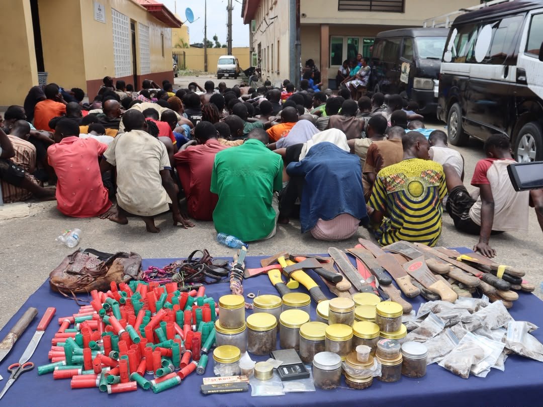 Police Raid Criminal Hideouts, Arrest 147 Suspects, Recover Arms in Lagos